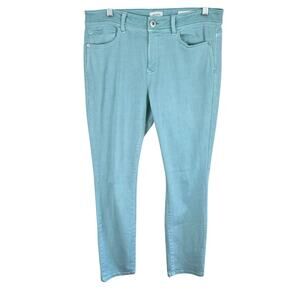 J. Jill Mint Green Cotton Blend‎ Mid Rise Slim Ankle Authentic Fit Jeans Size 4
